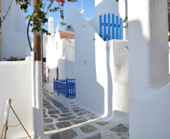 alley in Mykonos view of an alley in Mykonos down-town