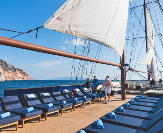 Galileo yacht. Top deck