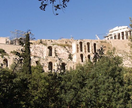 The Acropolis of Athens behind the Herodion Theatre