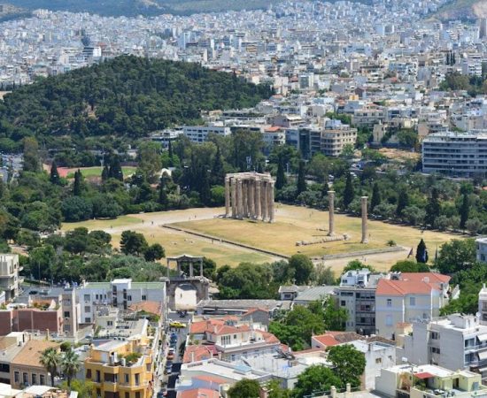 Visit Greece - Stelai Olympiou Dios, Athens, view from the Acropolis Stelai Olympiou Dios, Athens, view from the Acropolis
