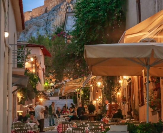 Plaka area in Athens Plaka area in Athens at -almost- night