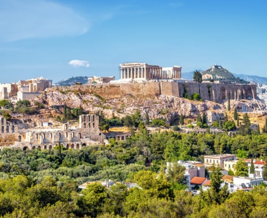 view of the Acropolis of Athens