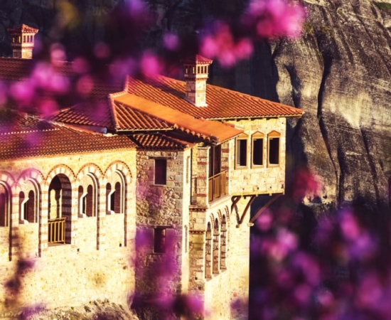 Monastery in Meteora. View of a monastery in Meteora.