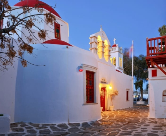 View of Church in Mykonos