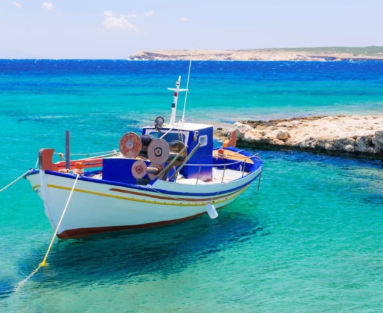A fishing boat in Paros