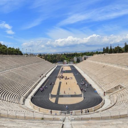 view of the Panathenaic Stadium in Athens